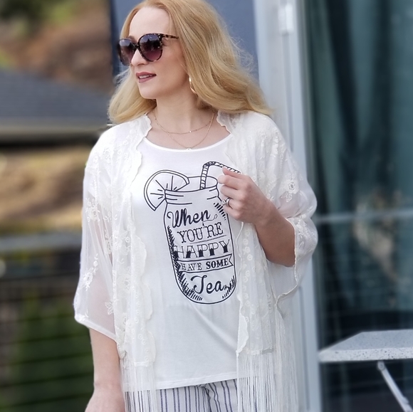 MODA ME COUTURE Tops - Have Some Tea Tee Shirt